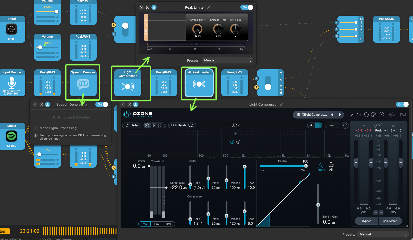 Audio input pipeline.