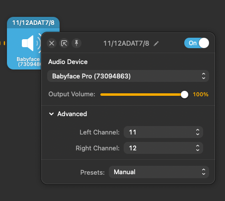 AudioHijack audio output.