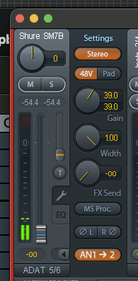 RME Totalmix input gain.