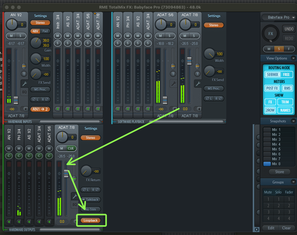 Babyface loopback interface.